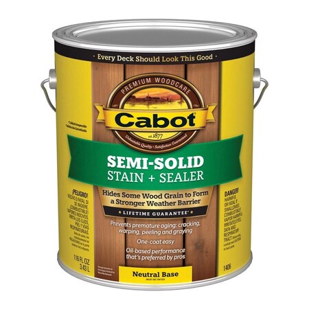 Cabot SemiSolid Tintable Neutral Base OilBased Penetrating Oil Deck and Siding Stain 1 gal 140.0001406.007